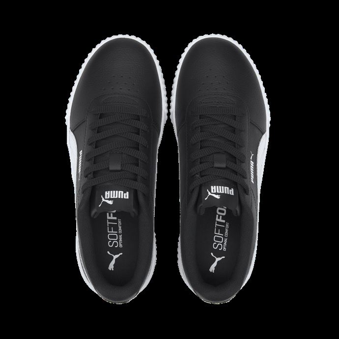 Baskets Puma Canada Carina En Cuir Pour Femme Noir-blanc-blanc

