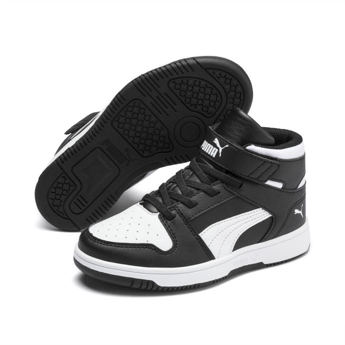 Puma Rebound Layup Chaussures Pour Petits Enfants Noir-blanc