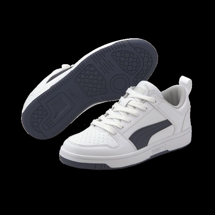 Puma Canada Rebound Layup Lo Baskets Jeunesse Blanc-peacoat-gris Violet