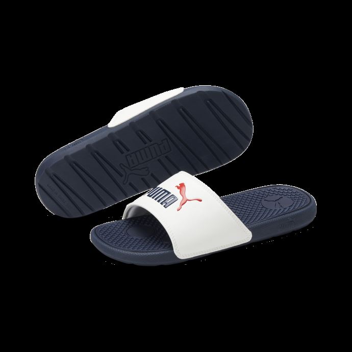 Puma Canada Cool Cat Claquettes Pour Enfants Grands Enfants Blanc-capot-rouge à Haut Risque