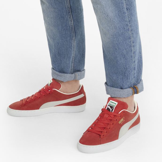 Puma Canada Daim Classic Xxi Baskets Homme Haut Risque Rouge-blanc