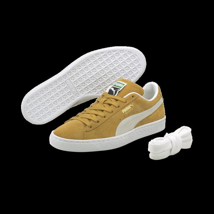 Baskets Classic Xxi En Suède Blanc Moutarde Miel Puma Canada
