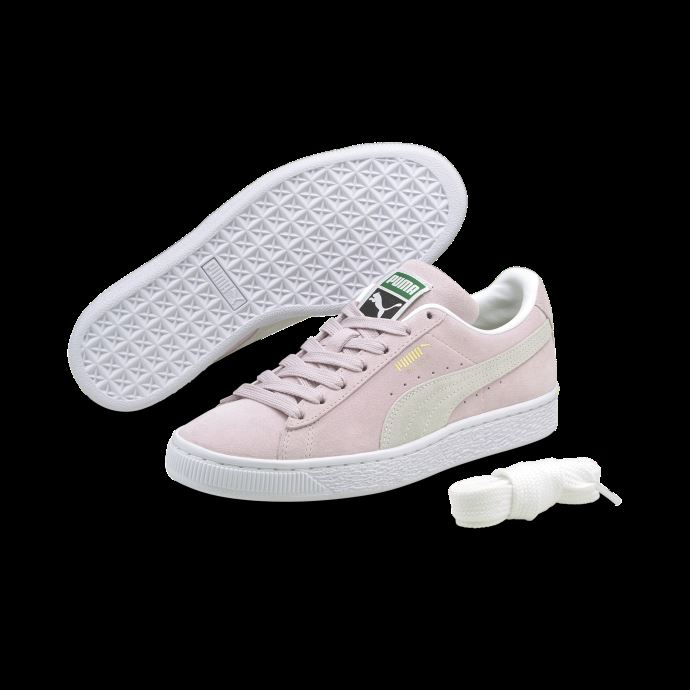 Baskets Puma Canada Lilas En Daim Blanc Neige Classic Xxi