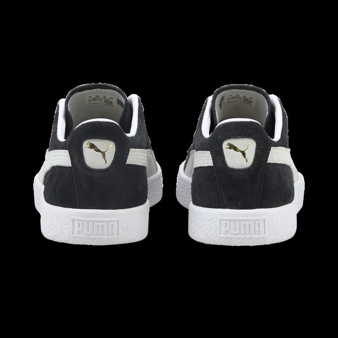 Baskets Puma Canada Vtg En Daim Noir Et Blanc
