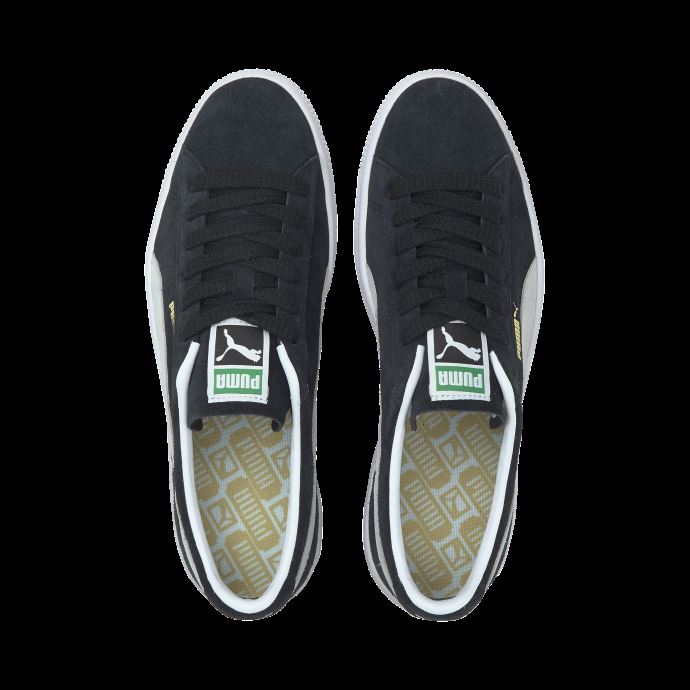 Baskets Puma Canada Vtg En Daim Noir Et Blanc
