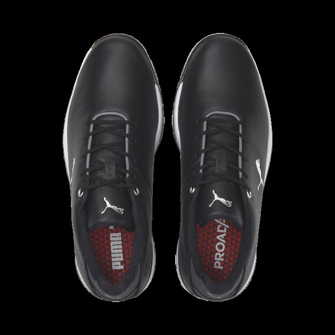 Puma Canada Proadapt Alphacat Cuir Chaussures De Golf Pour Hommes Noir-argent
