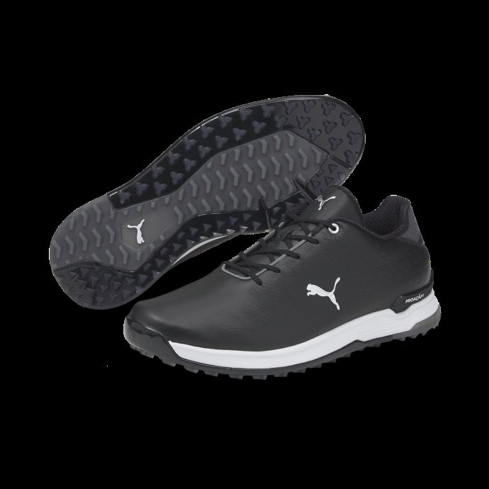 Puma Canada Chaussures De Golf En Cuir Proadapt Alphacat Pour Hommes Noir-argent

