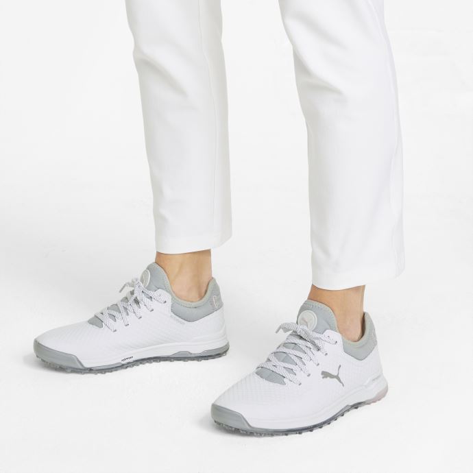Puma Canada Chaussures De Golf Femme Lady Proadapt Alphacat Blanc-argent-rose
