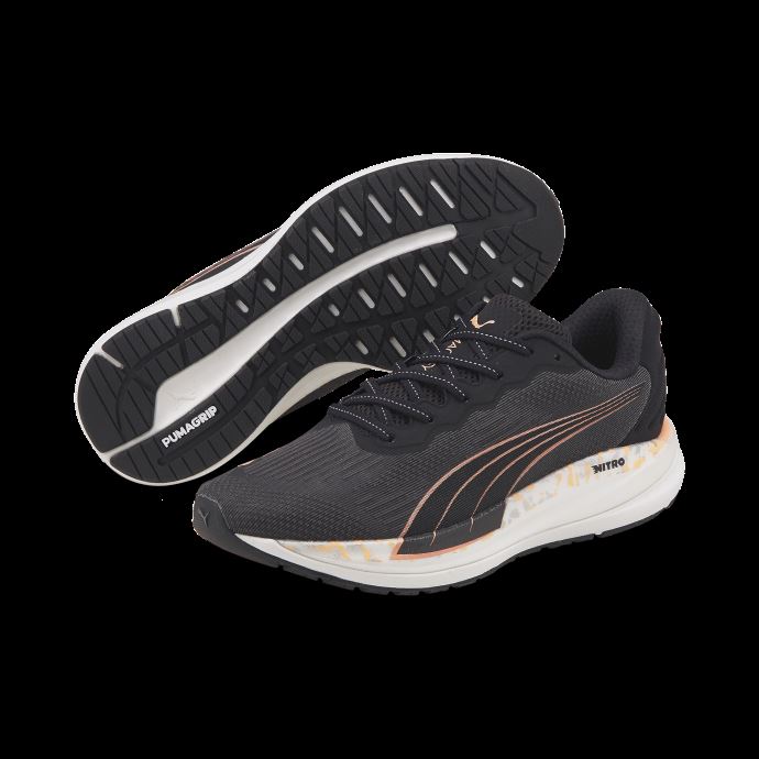 Puma Canada Magnify Nitro Wildwash Femmes Chaussures De Course Melon Noir Pétillant