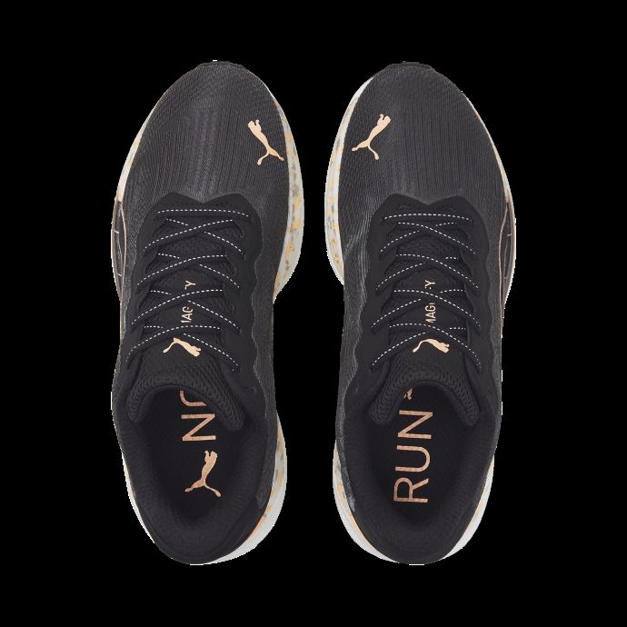 Puma Canada Magnify Nitro Wildwash Femmes Chaussures De Course Melon Noir Pétillant
