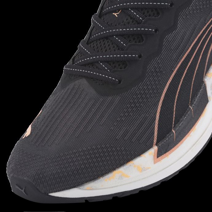 Puma Canada Magnify Nitro Wildwash Femmes Chaussures De Course Melon Noir Pétillant
