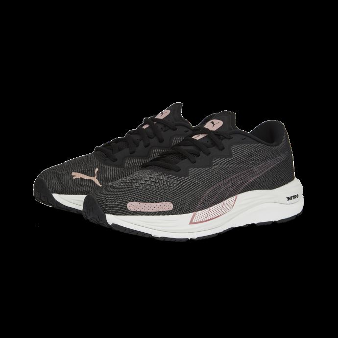 Puma Canada Speed Nitro 2 Chaussures De Course Pour Femme Noir-or Rose