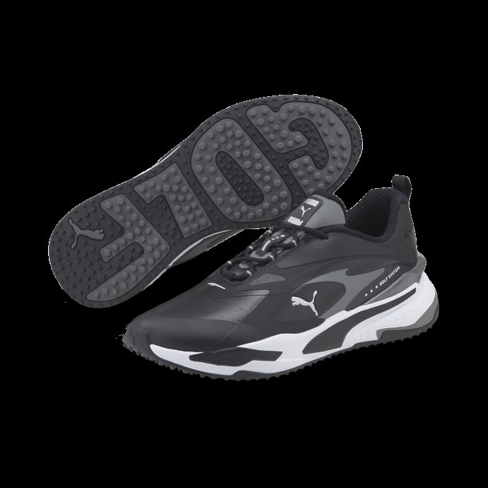 Puma Canada Noir-noir-quiet Shade Gs-fast Chaussures De Golf

