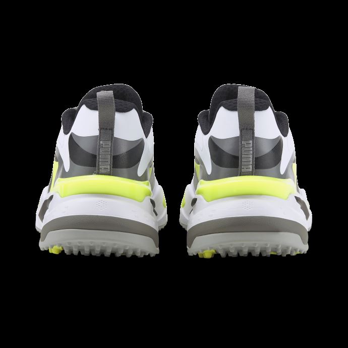 Puma Canada Gs-fast Chaussures De Golf Blanc-noir-jaune De Sécurité
