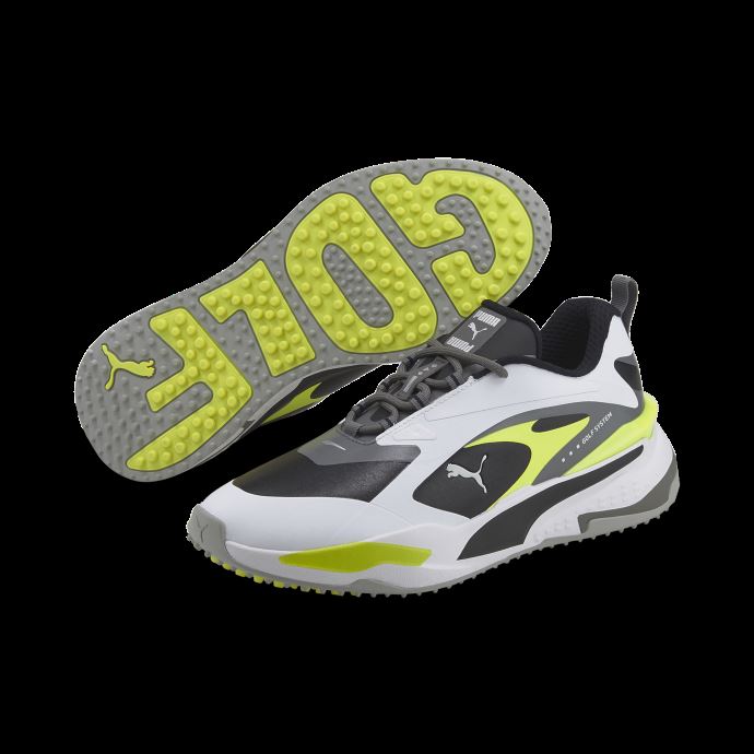 Chaussures De Golf Gs-fast Blanc-noir-safety Jaune Puma Canada