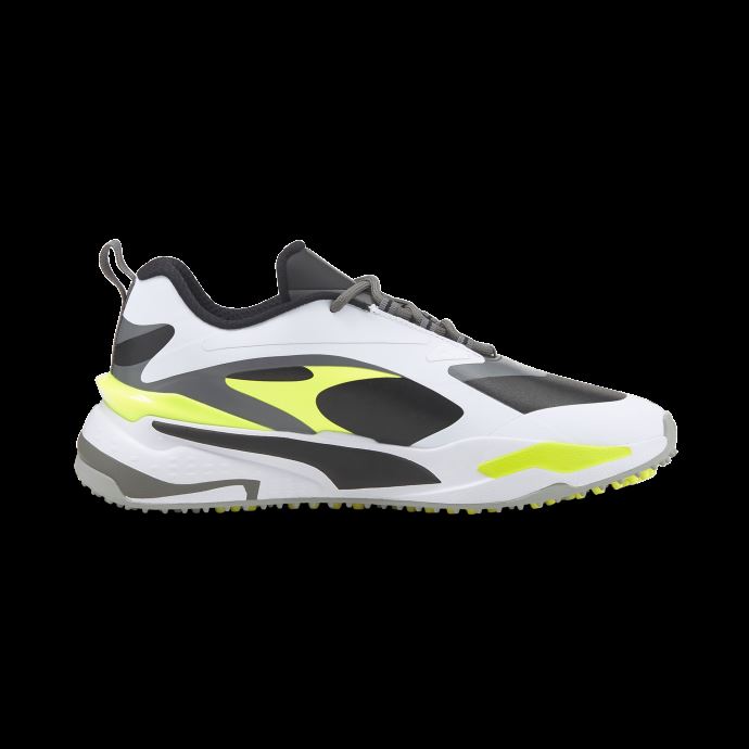 Chaussures De Golf Gs-fast Blanc-noir-safety Jaune Puma Canada
