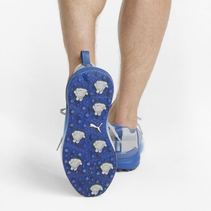 Chaussures De Golf Puma Canada Taille Haute-argent-cobalt Brillant Pollinisation Articulée Pour Hommes