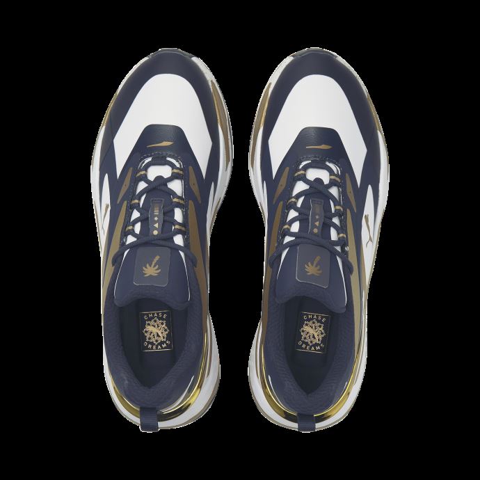 Puma Canada X Palm Tree Crew Rs-fast Chaussures De Golf Marine Blazer-or-blanc
