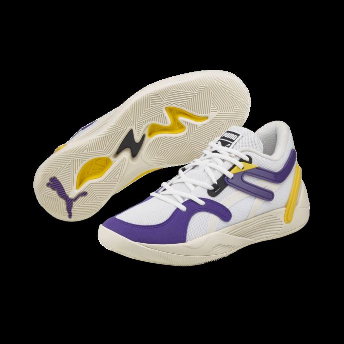 Puma Canada Trc Blaze Court Chaussures De Basket Blanc-spectra Jaune
