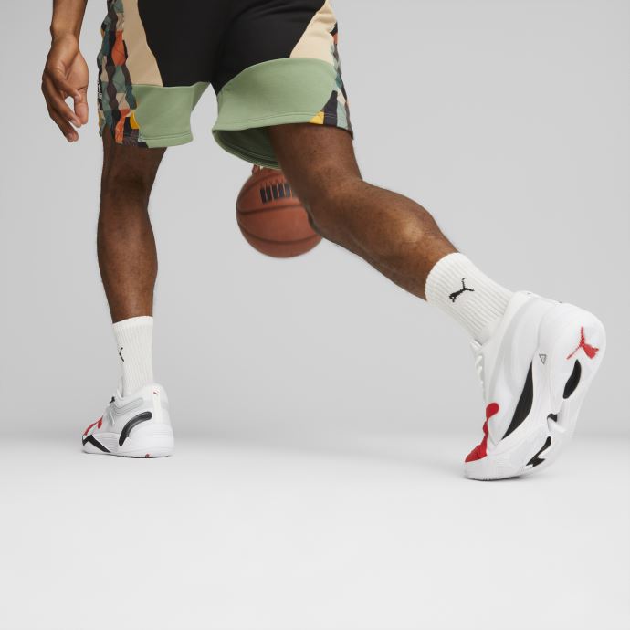 Chaussures De Basketball Puma Canada Trc Blaze Court Noir-haut Risque Rouge
