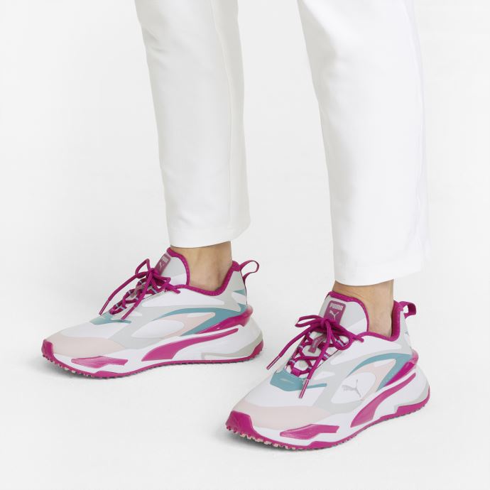 Chaussures De Golf Puma Canada Gs-fast Pour Femmes Blanc-craie-rose-porcelaine
