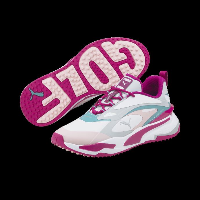 Chaussures De Golf Puma Canada Gs-fast Pour Femmes Blanc-craie-rose-porcelaine
