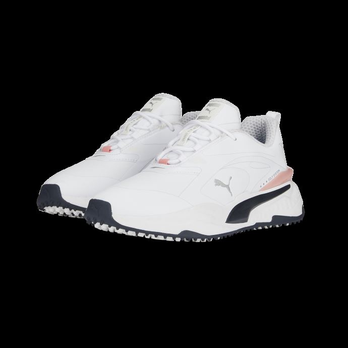 Chaussures De Golf Puma Canada Gs-fast Pour Femme Blanc-marine Blazer-flamingo Rose