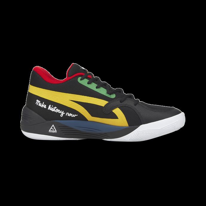 Chaussures De Basketball Trc Blaze Court Black Fives Puma Canada Noir-saffron
