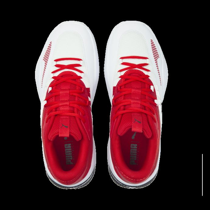 Puma Court Rider 2.0 Chaussures De Basketball Blanc à Haut Risque Rouge
