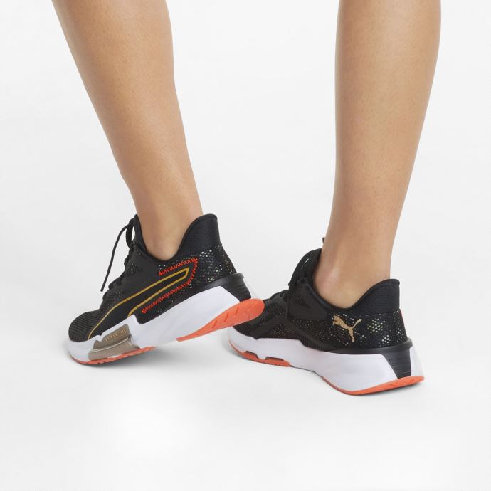 Puma Canada X Frida Kahlo Pwrframe Tr Floral Chaussures D'entraînement Pour Femme Black-firelight-metallic Gold