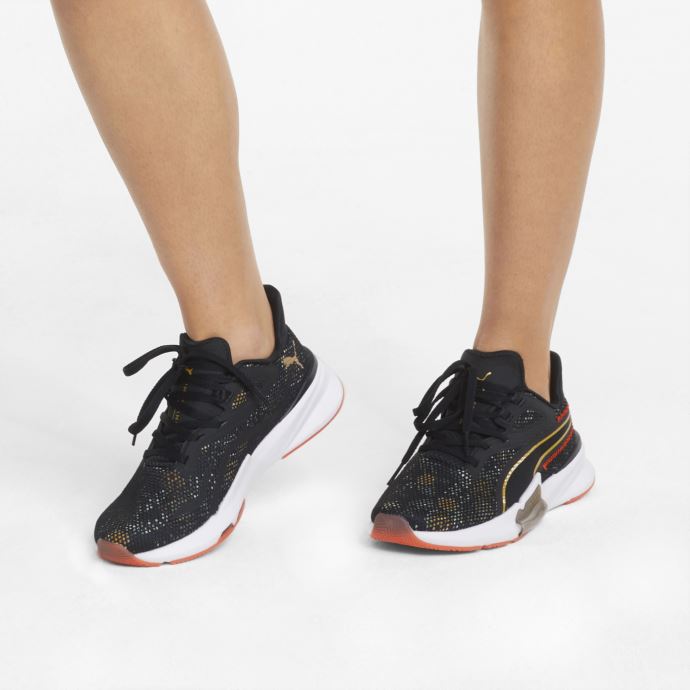 Puma Canada X Frida Kahlo Pwrframe Tr Floral Chaussures D'entraînement Pour Femme Black-firelight-metallic Gold
