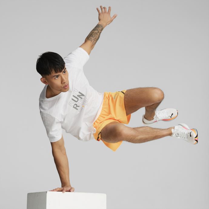 Puma Canada Deviate Nitro 2 Chaussures De Course Pour Hommes Blanc Coucher De Soleil Lueur Soleil Flux