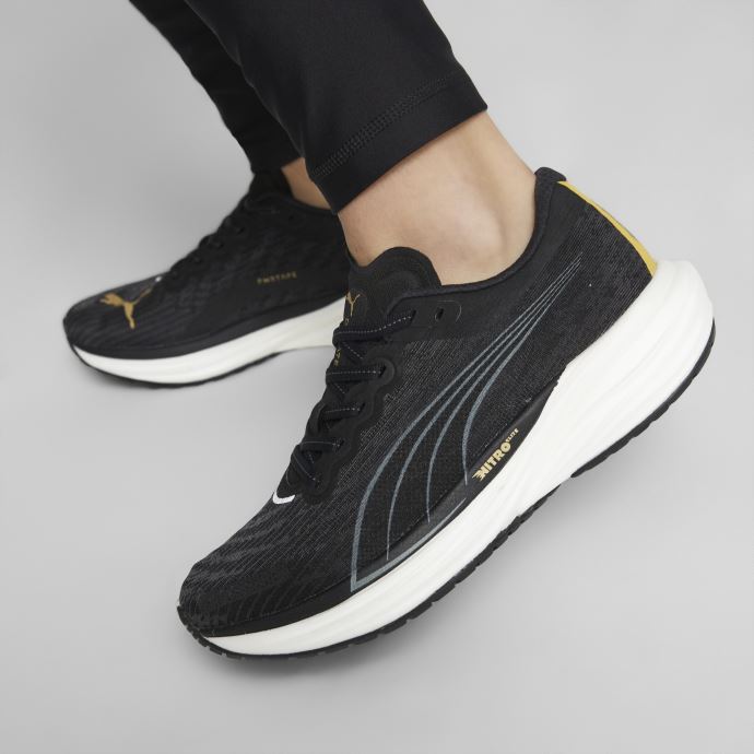 Chaussures De Course Puma Canada Black-team Gold Deviate Nitro 2 Pour Femmes
