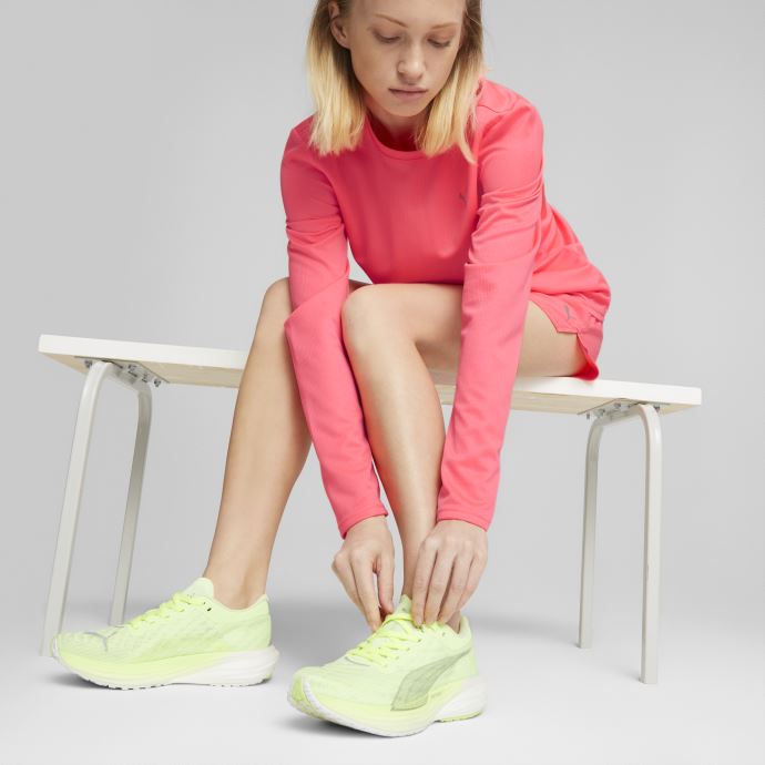 Puma Canada Deviate Nitro 2 Chaussures De Course Pour Femmes Fizzy Apple-metallic Silver
