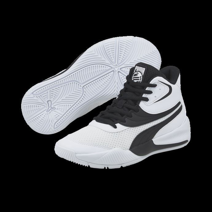 Puma Canada Triple Mid Chaussures De Basketball Pour Jeunes Blanc-noir