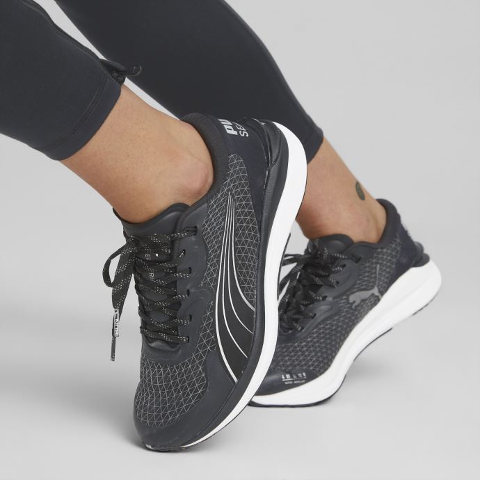 Puma Canada Noir-argent Métallisé Electrify Nitro 2 Wtr Chaussures De Course Femmes

