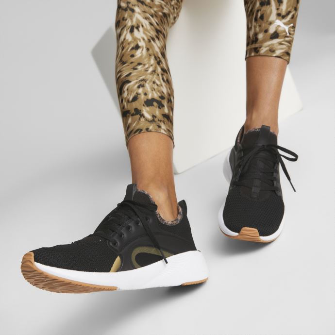 Noir-team Or Meilleure Mousse Adore Safari Glam Chaussures De Course Femmes Puma Canada

