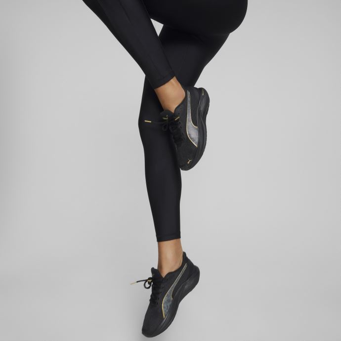 Puma Canada Black-team Gold Feline Profoam Safari Glam Chaussures De Course Pour Femme
