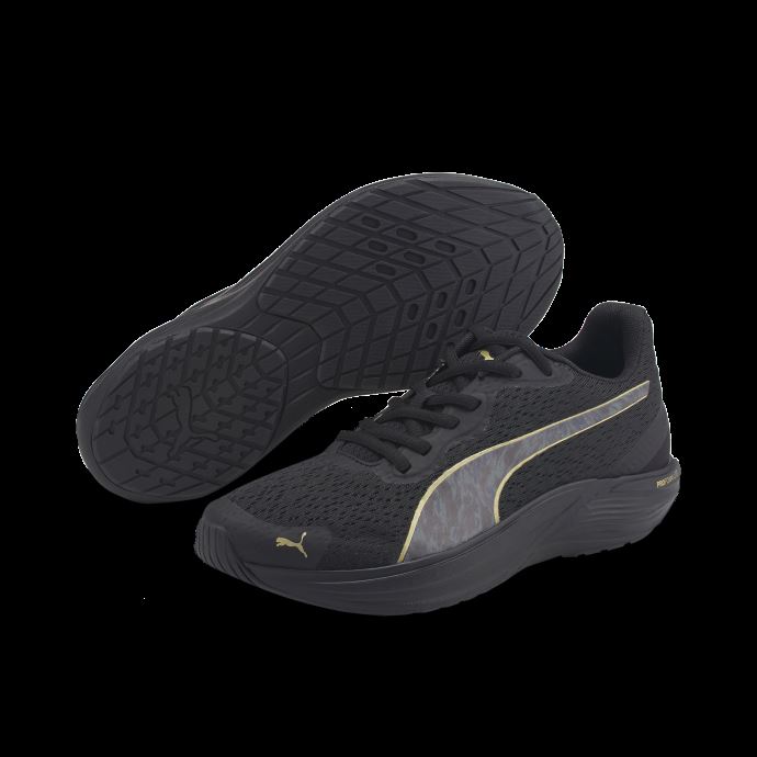 Puma Canada Black-team Gold Feline Profoam Safari Glam Chaussures De Course Pour Femme
