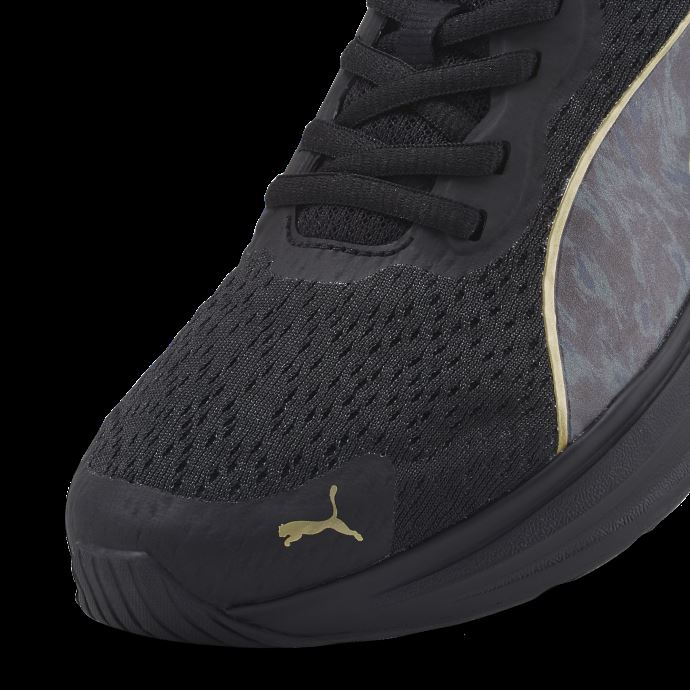 Puma Canada Black-team Gold Feline Profoam Safari Glam Chaussures De Course Pour Femme
