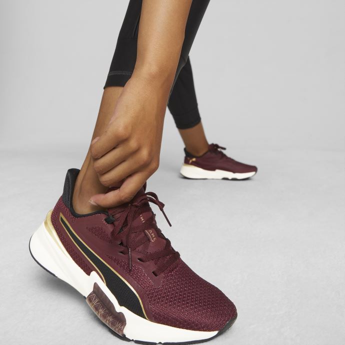 Pwrframe Tr Deco Glam Chaussures D'entraînement Pour Femmes Puma Canada Aubergine-team Or
