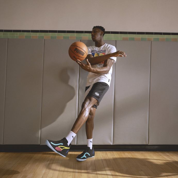 Puma Canada Noir-sunset Glow Rise Nitro Chaussures De Basket
