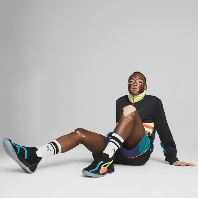 Puma Canada Noir-sunset Glow Rise Nitro Chaussures De Basket
