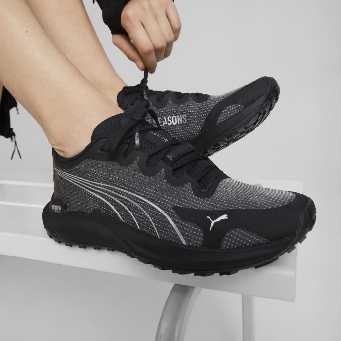 Puma Canada Chaussures De Course Fast-trac Nitro Noir-argent Métallisé Femmes
