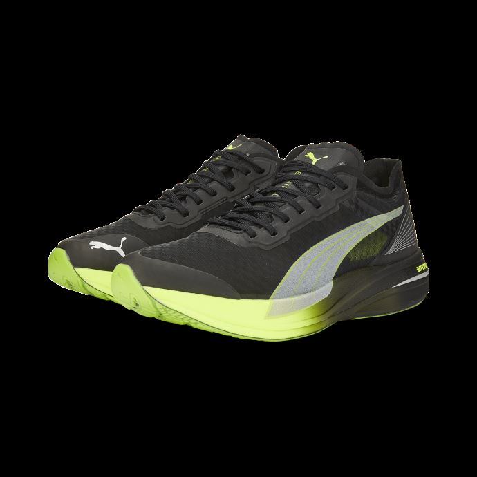 Chaussures De Course Deviate Nitro Elite Carbone Hommes Black-lime Squeeze-asphalt Puma Canada