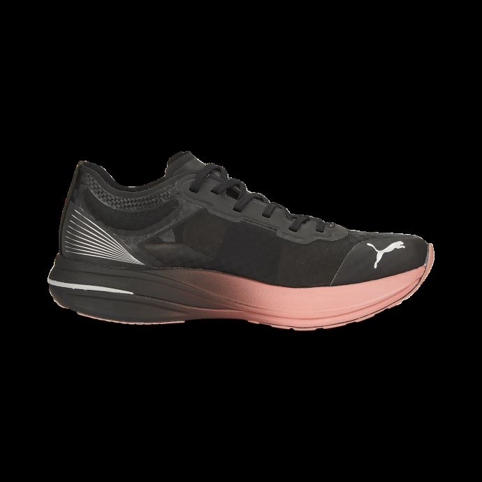 Puma Canada Noir-carnation Rose-asphalte Deviate Nitro Elite Carbone Chaussures De Course Femmes
