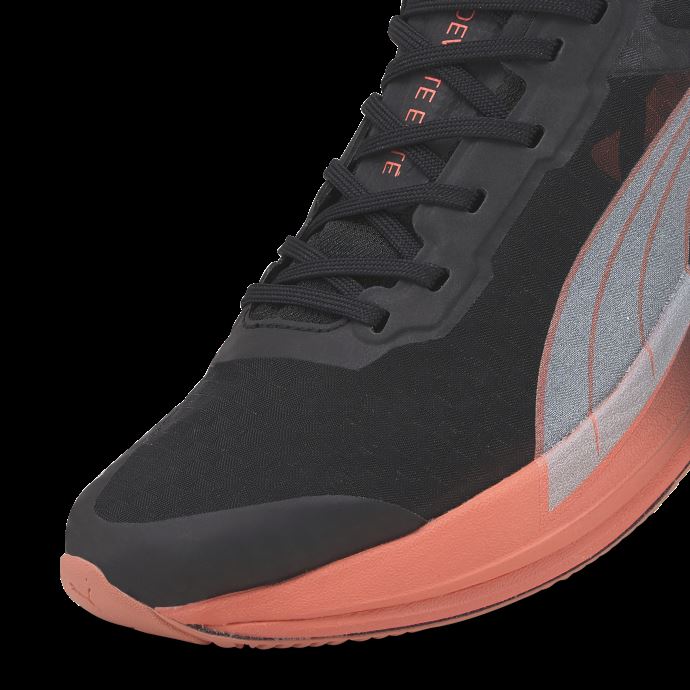Puma Canada Noir-carnation Rose-asphalte Deviate Nitro Elite Carbone Chaussures De Course Femmes
