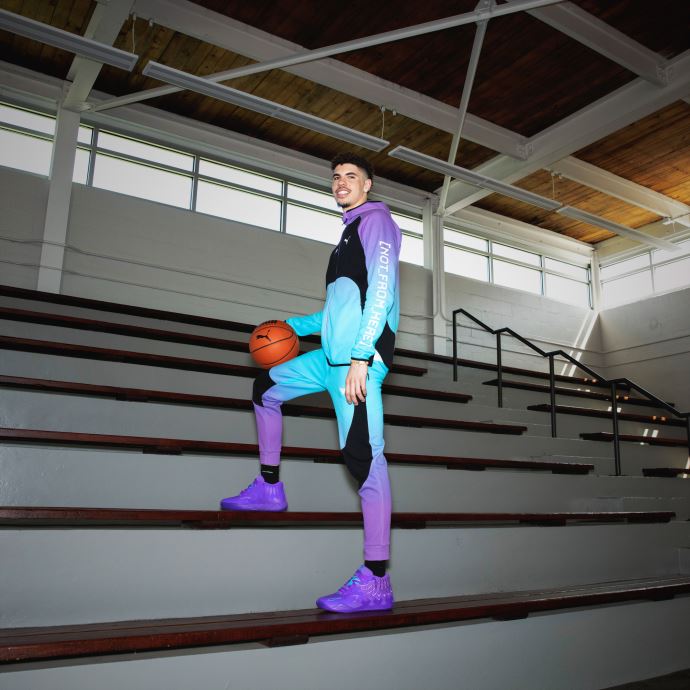 Mb.01 Queen City Basket Chaussures Puma Canada Violet Lueur-bleu Atoll
