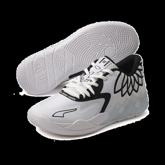 Puma Canada Mb.01 Lo Chaussures De Basketball Jeunesse Blanc-noir