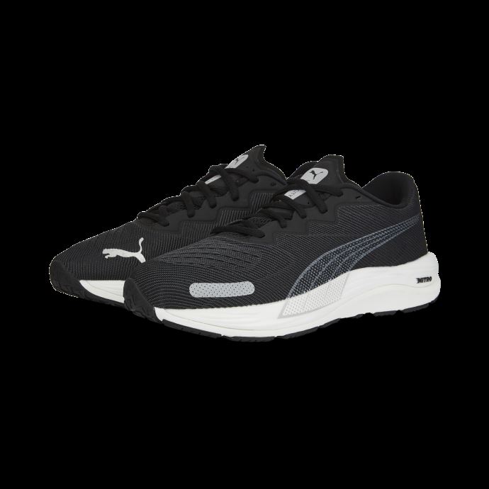 Chaussures De Course Puma Canada Noir-argent Métallique Vitesse Nitro 2 Larges Pour Hommes